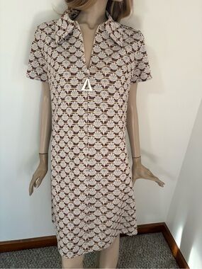 Vintage VOLUP 1960s Trendy Tory Birch Style Zip Up Polo Dress